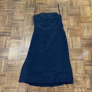 Ysa Makino Strapless Navy Blue Silk Dress | Size: 12